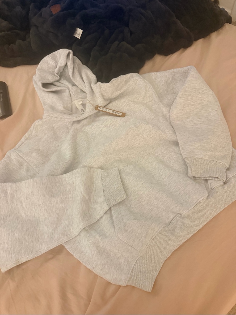 SKIMS Light Gray Heather Hoodie Sweatshirt